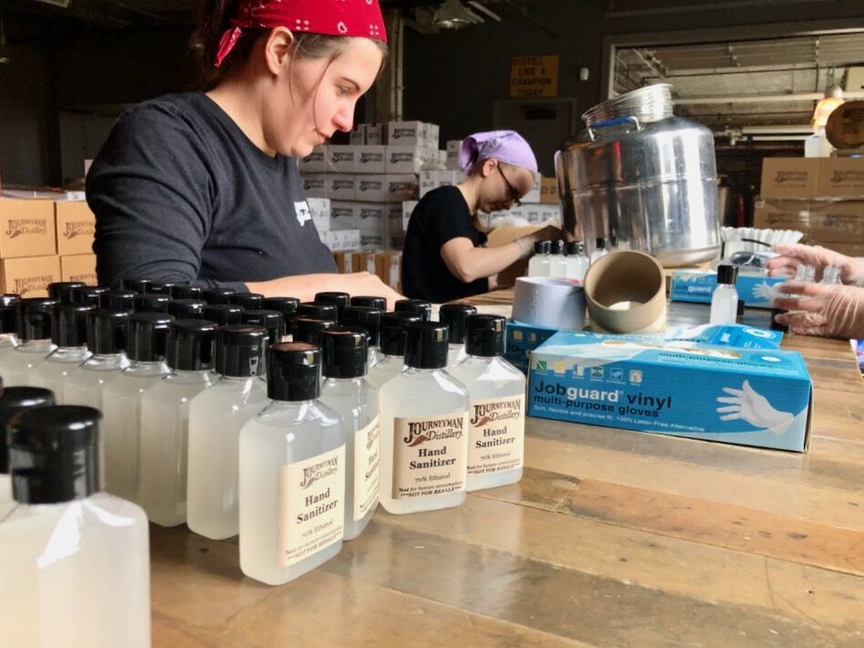 Journeyman Distillery gave out hundreds of bottles of hand sanitizer